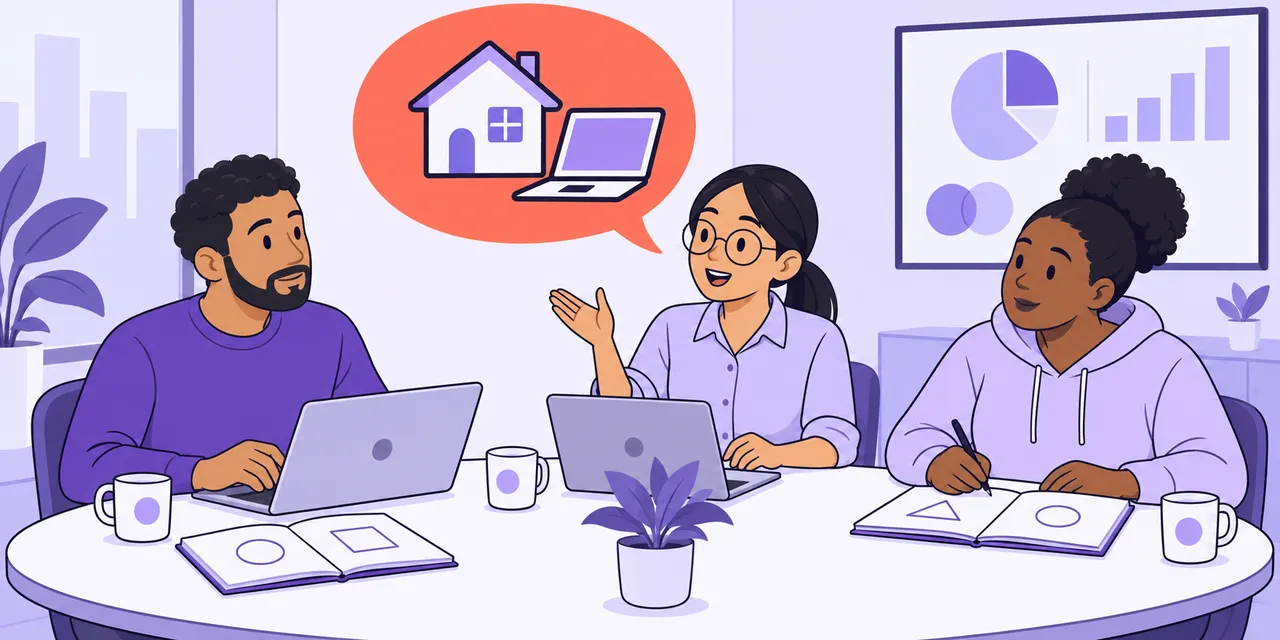 A scene showing “bring up” meaning “mention a topic”.