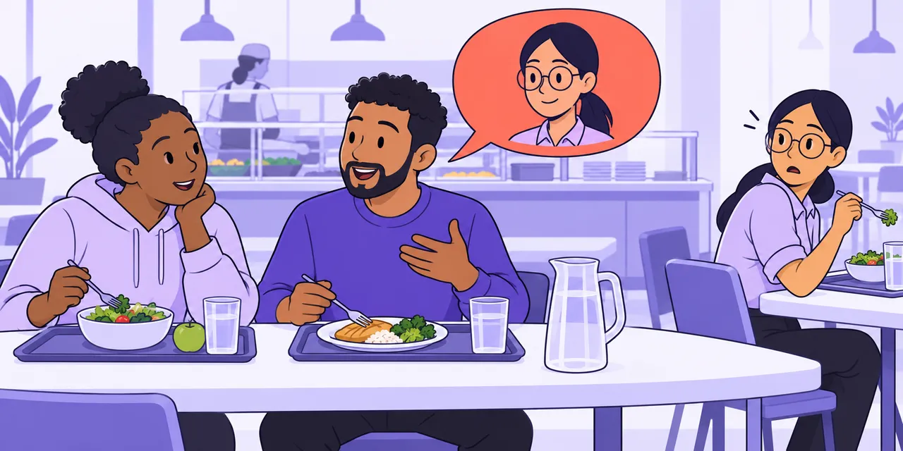 A scene showing “come up” meaning “be mentioned”.