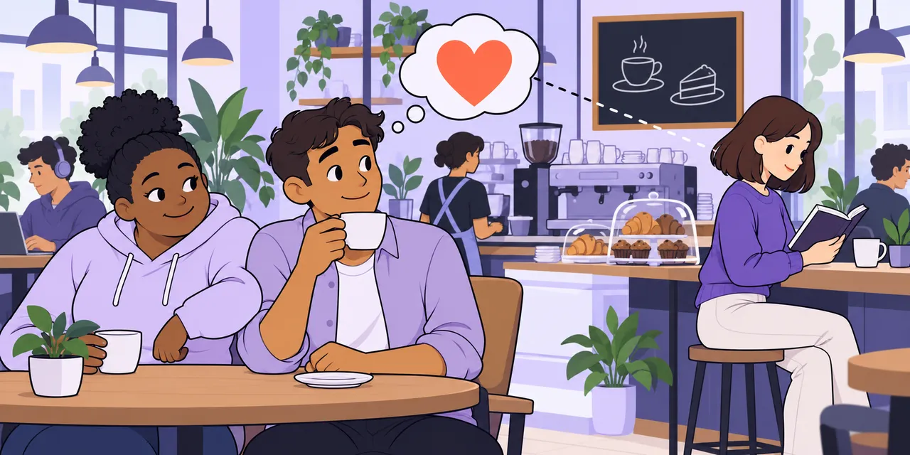 A scene showing “fancy” meaning “be attracted to someone”.