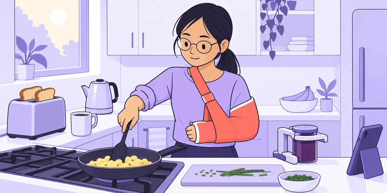A scene showing “get along” meaning “manage or cope”.