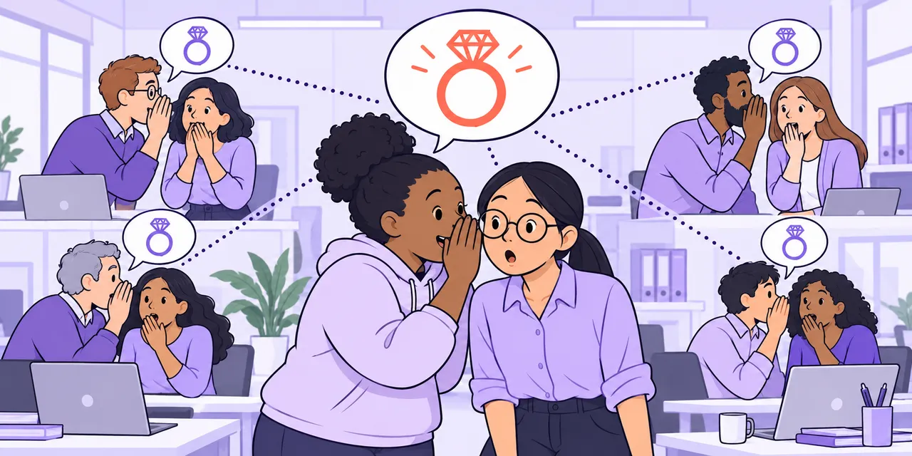 A scene showing “get around” meaning “news spreads”.