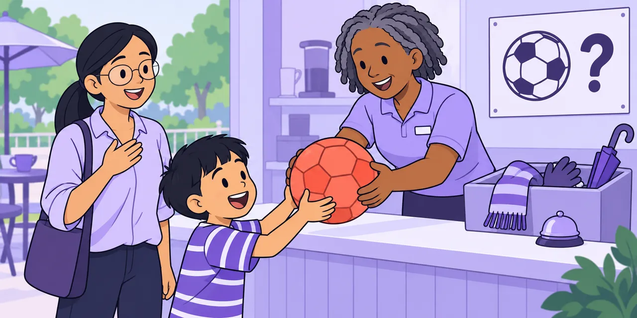 A scene showing “get back” meaning “have something returned to you”.