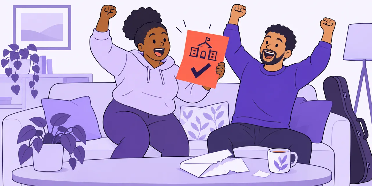 A scene showing “get in” meaning “be accepted or chosen”.