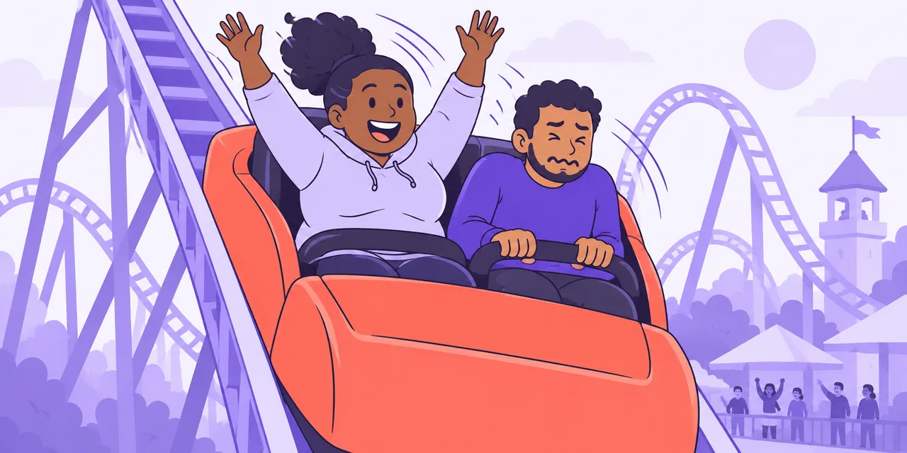 A scene showing “get off” meaning “get a thrill from”.