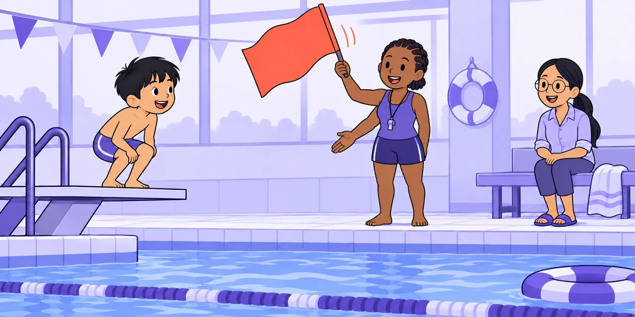 A scene showing “go ahead” meaning “start after permission”.