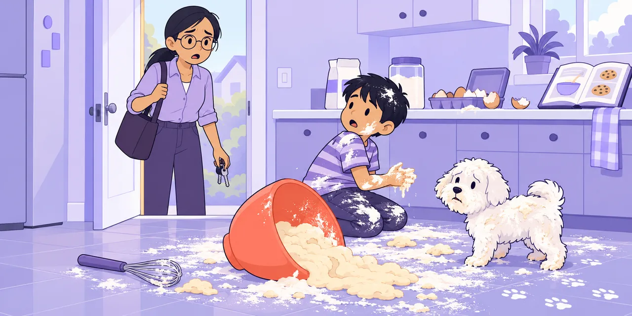 A scene showing “go on” meaning “happen”.