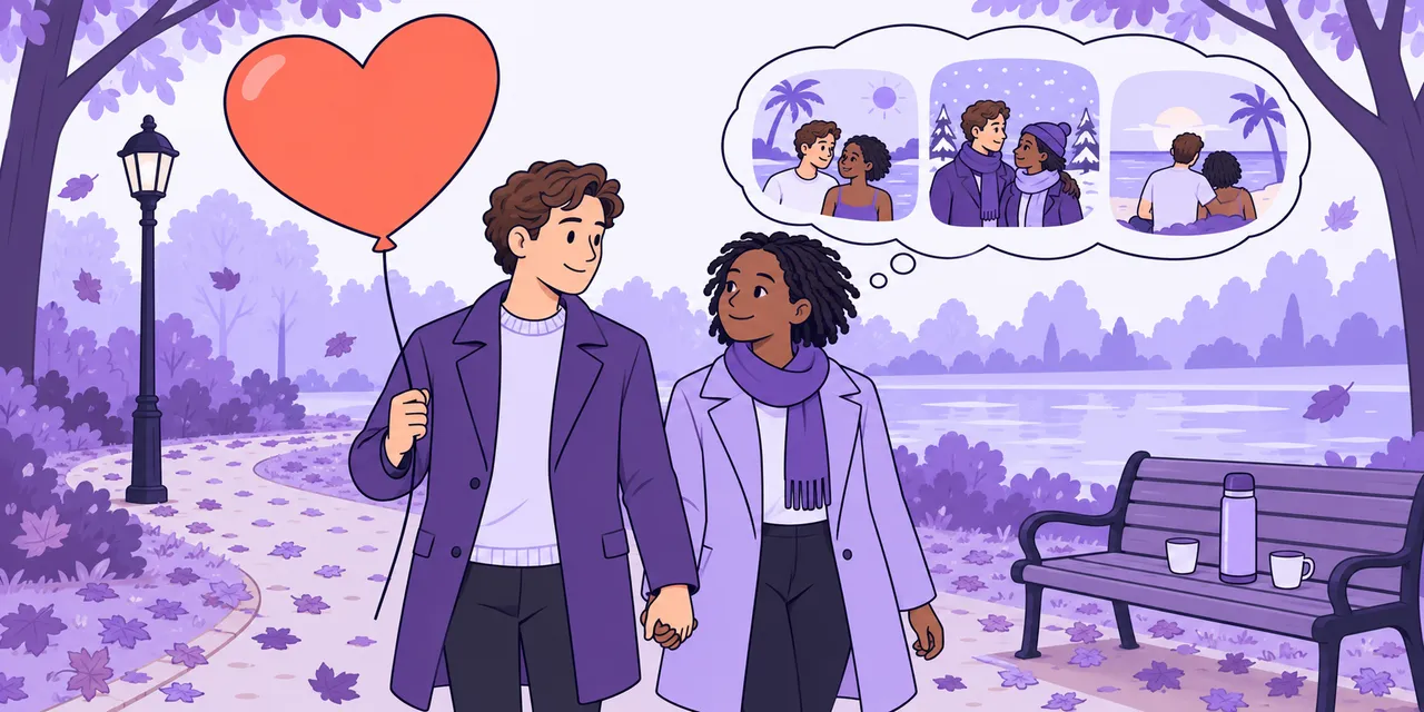 A scene showing “go out” meaning “be in a romantic relationship”.