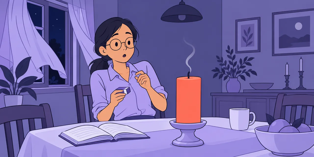 A scene showing “go out” meaning “stop burning or shining”.