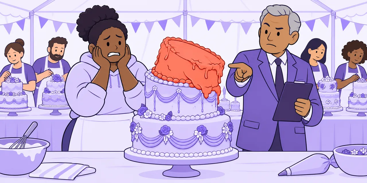 A scene showing “let down” meaning “be the weak part”.
