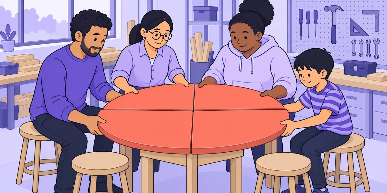 A scene showing “make up” meaning “form or be part of a whole”.