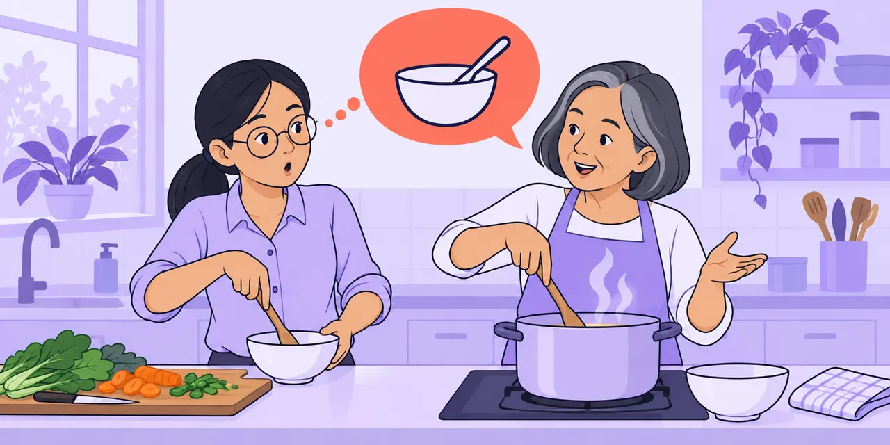 A scene showing “pick up” meaning “learn casually”.