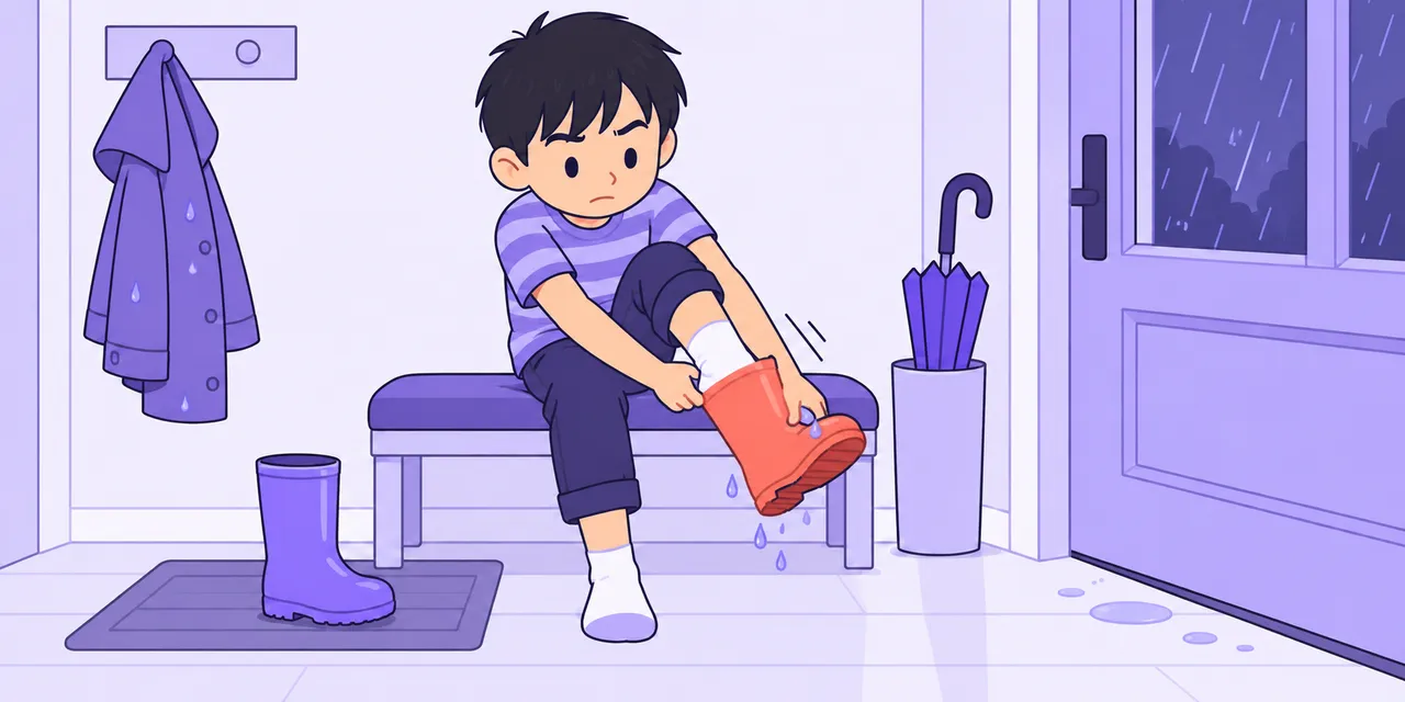 A scene showing “take off” meaning “remove clothing”.