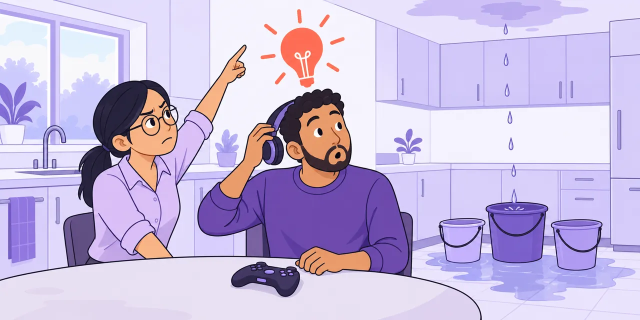 A scene showing “wake up” meaning “make someone notice something important”.