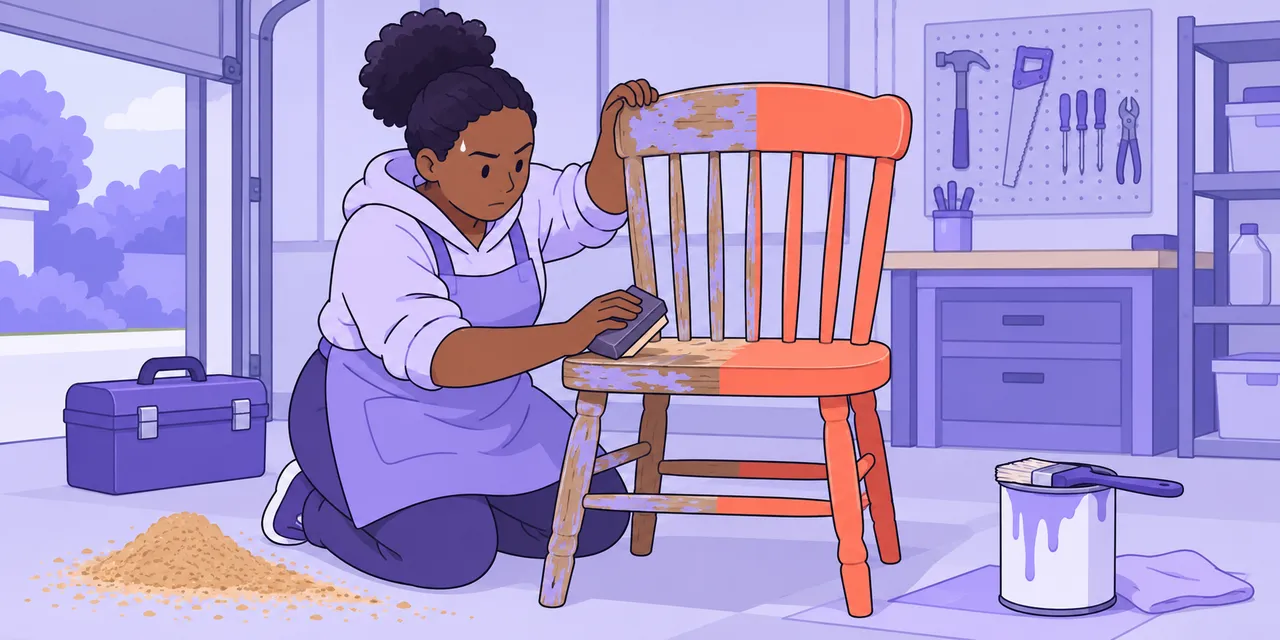A scene showing “work on” meaning “put effort into improving”.