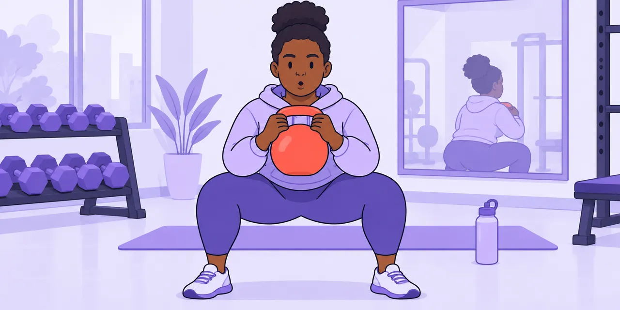 A scene showing “work out” meaning “exercise”.