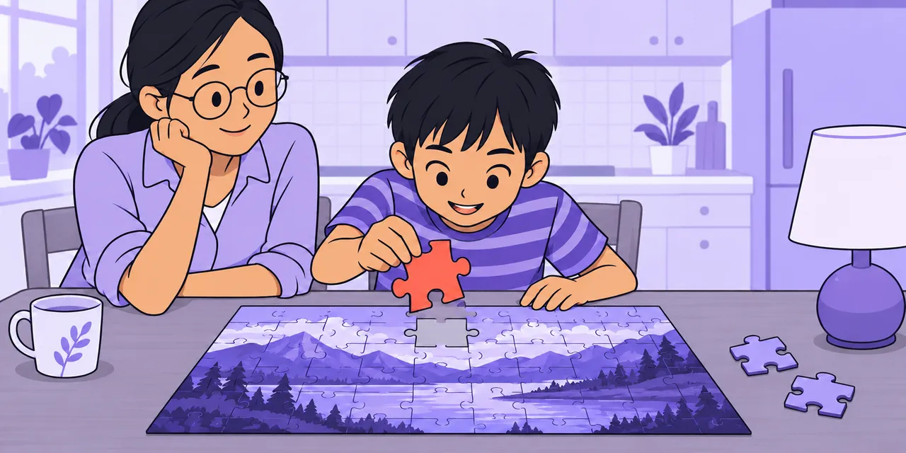 A scene showing “work out” meaning “solve or understand”.