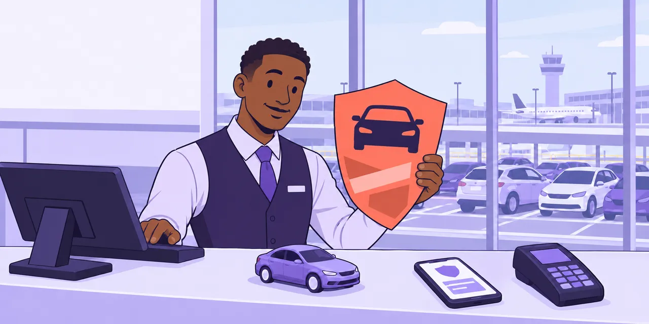A car hire desk at Manchester Airport