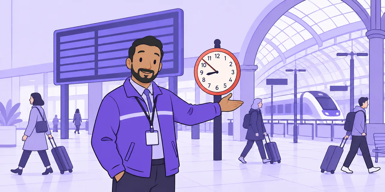 The concourse of a busy mainline station