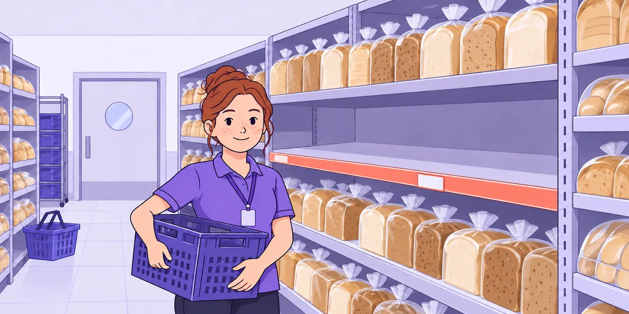 The bread aisle of a big supermarket